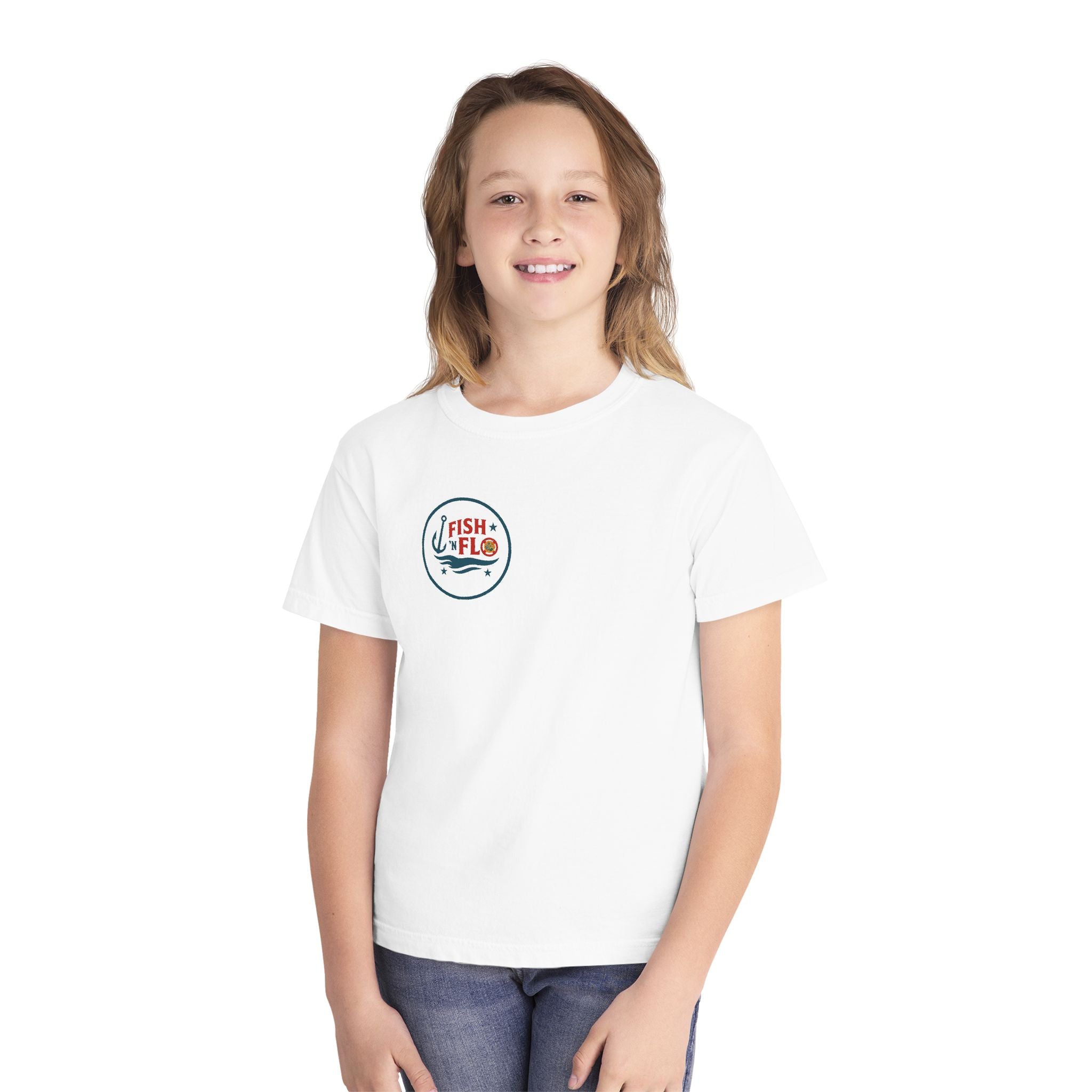 Hooked on Adventure Youth Tee – Fishing Boat & Underwater Scene